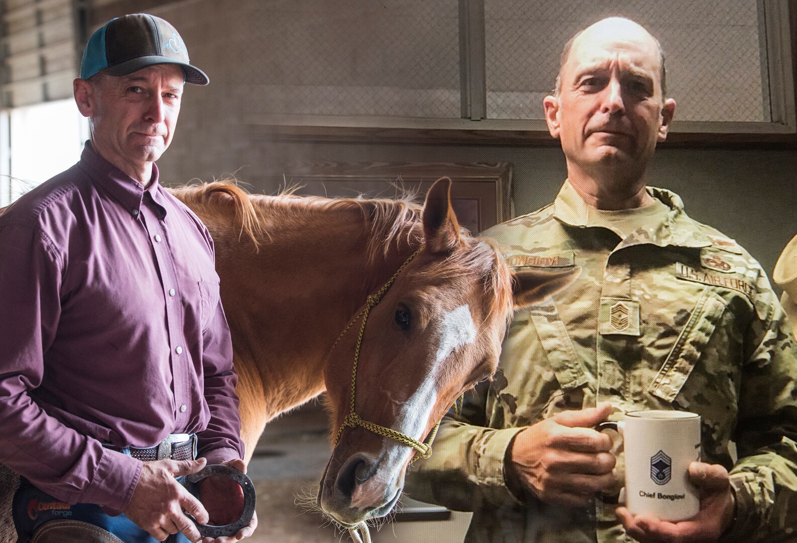 Chief Master Sgt. Harold Bongiovi sees a lot of similarities between working with horses and working with the Soldiers and Airmen he oversees as the Idaho National Guard’s senior enlisted leader.