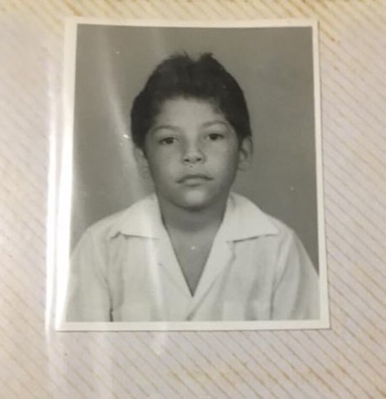 Picture submitted by Lt. Col. Jose Luis Montalvan, with 6th Marine Corps District, depicting himself as a child. Montalvan enlisted in the Marine Corps in 1995, and earned a commissioning through the Marine Enlisted Commissioning Education Program in 2002. He currently serves as the district recruiting operations officer for 6th MCD, where he oversees recruiting operations and training to ensure that the most qualified men and women are given the opportunity to join the Marine Corps. (Courtesy photo)