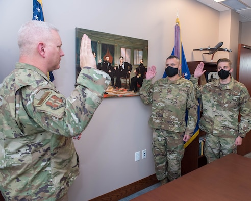 New members are sworn in by wing commander
