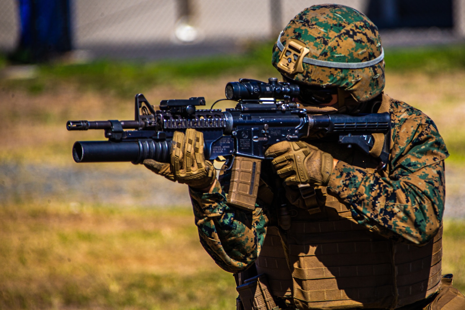 A U.S. Marine with Company F, 2nd Battalion, 3rd Marine Regiment, tactically moves while on patrol during Exercise Bougainville I on Marine Corps Base Hawaii, Aug. 19, 2020. Bougainville I is designed to train and evaluate team leaders in small unit proficiency and increase the Battalion’s combat readiness. (U.S. Marine Corps photo by Cpl. Jacob Wilson)