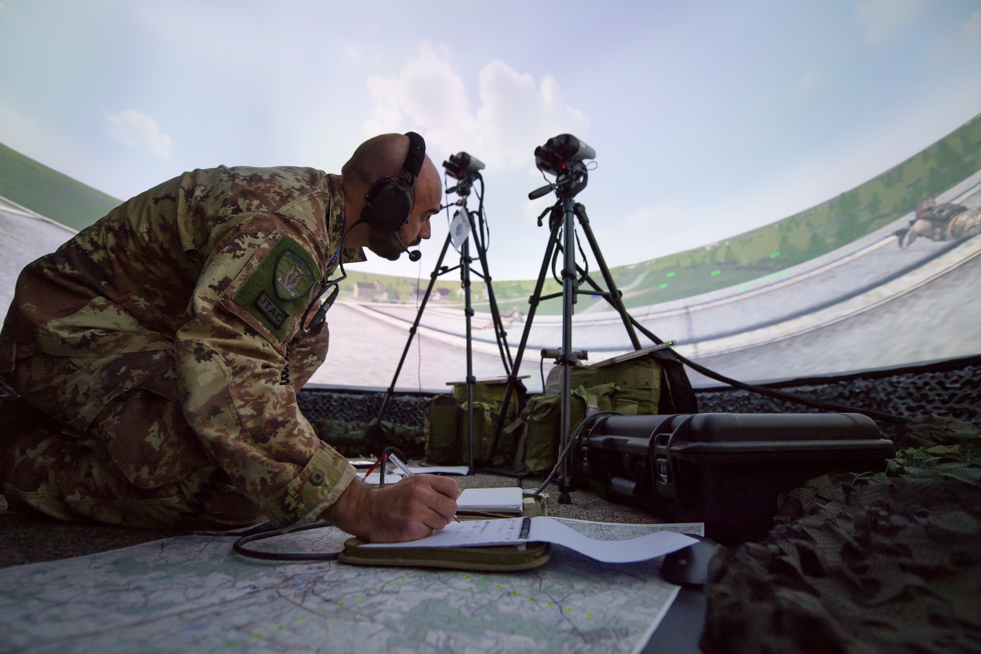 Photo of Airman performing JTAC simulation