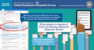 The Federal Employee Viewpoint Survey will be available for Air Force civilian employees starting mid-September. (U.S. Air Force courtesy graphic)
