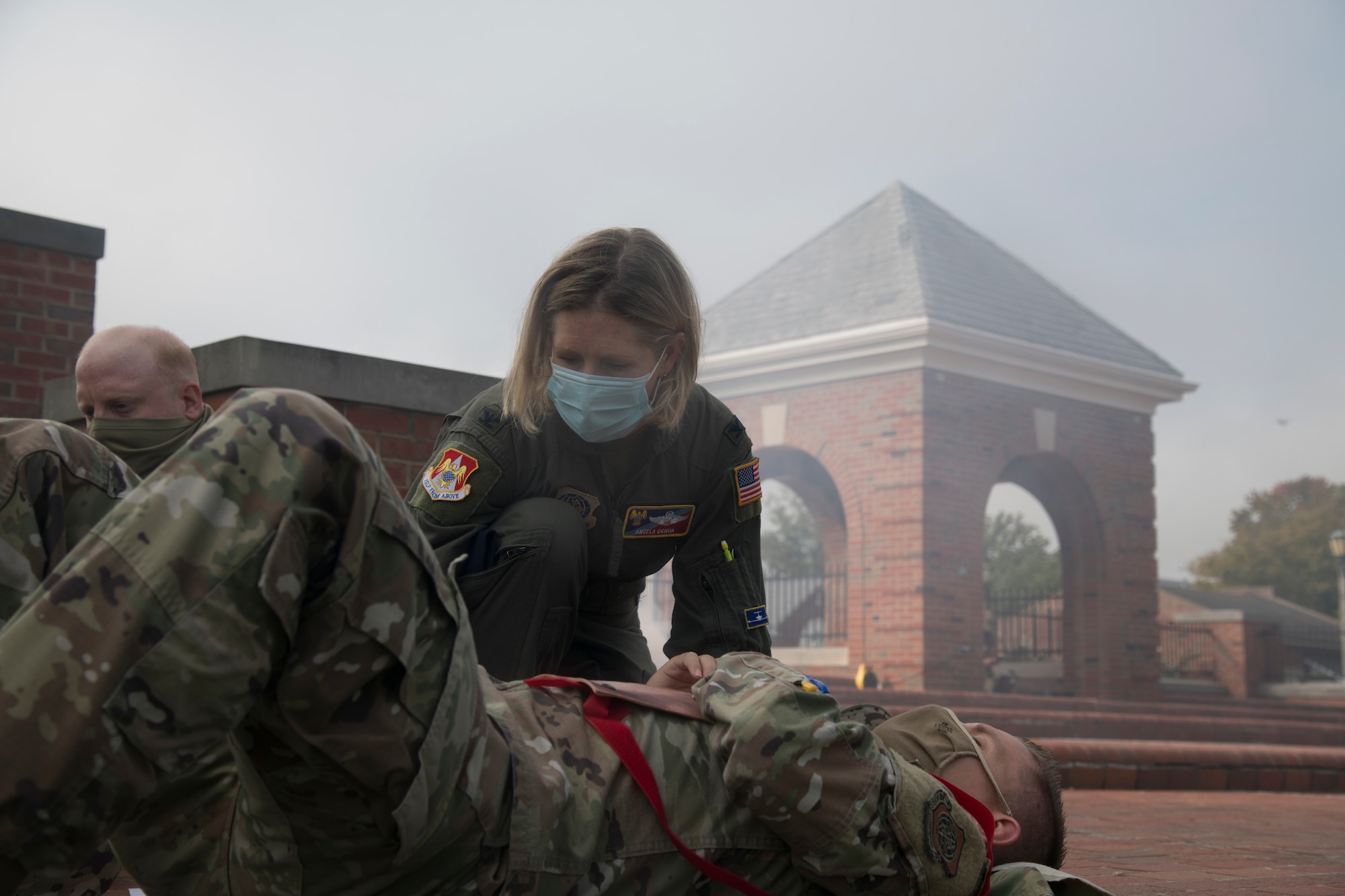U.S. Air Force officer administers Self-Aid and Buddy Care