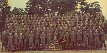 Dave Kalita attended Ranger School in 1974 as an Army cadet between his junior and senior years of college. Now, almost 47 years later, he will retire as the director of the 405th Army Field Support Brigade’s Logistics Readiness Center-Benelux. Pictured here is Cadet Kalita’s Ranger School class. He is standing in the 4th row, 7th person from the left. (U.S. Army courtesy photo)