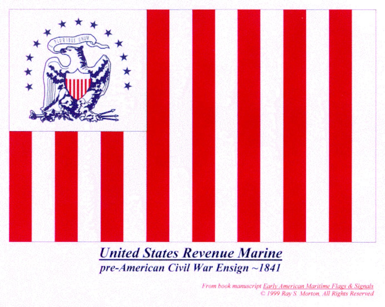 U.S. Revenue Cutter Service ensign flown during the Civil War. (Coast Guard Collection)