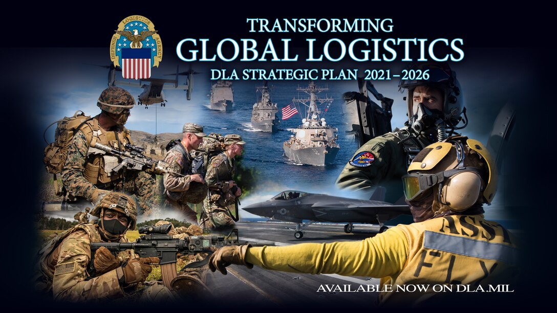 Graphic is a collage of U.S. troops from around the world wearing various uniforms and performing various duties ranging from air traffic control to aiming weapons.