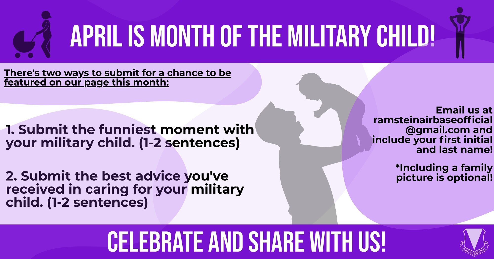 A graphic for month of the military child