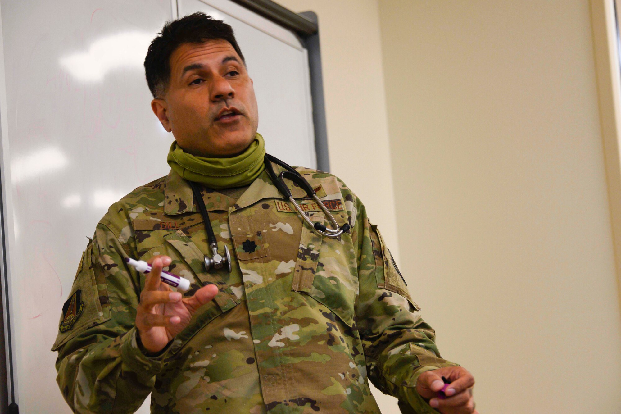 Photo of an Airman teaching a class