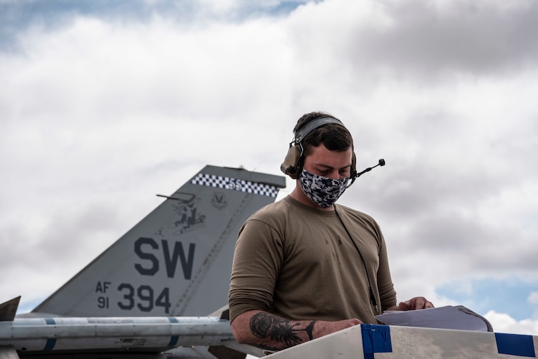 Photo of a maintainer at Red Flag 21-2 Nellis Air Force Base