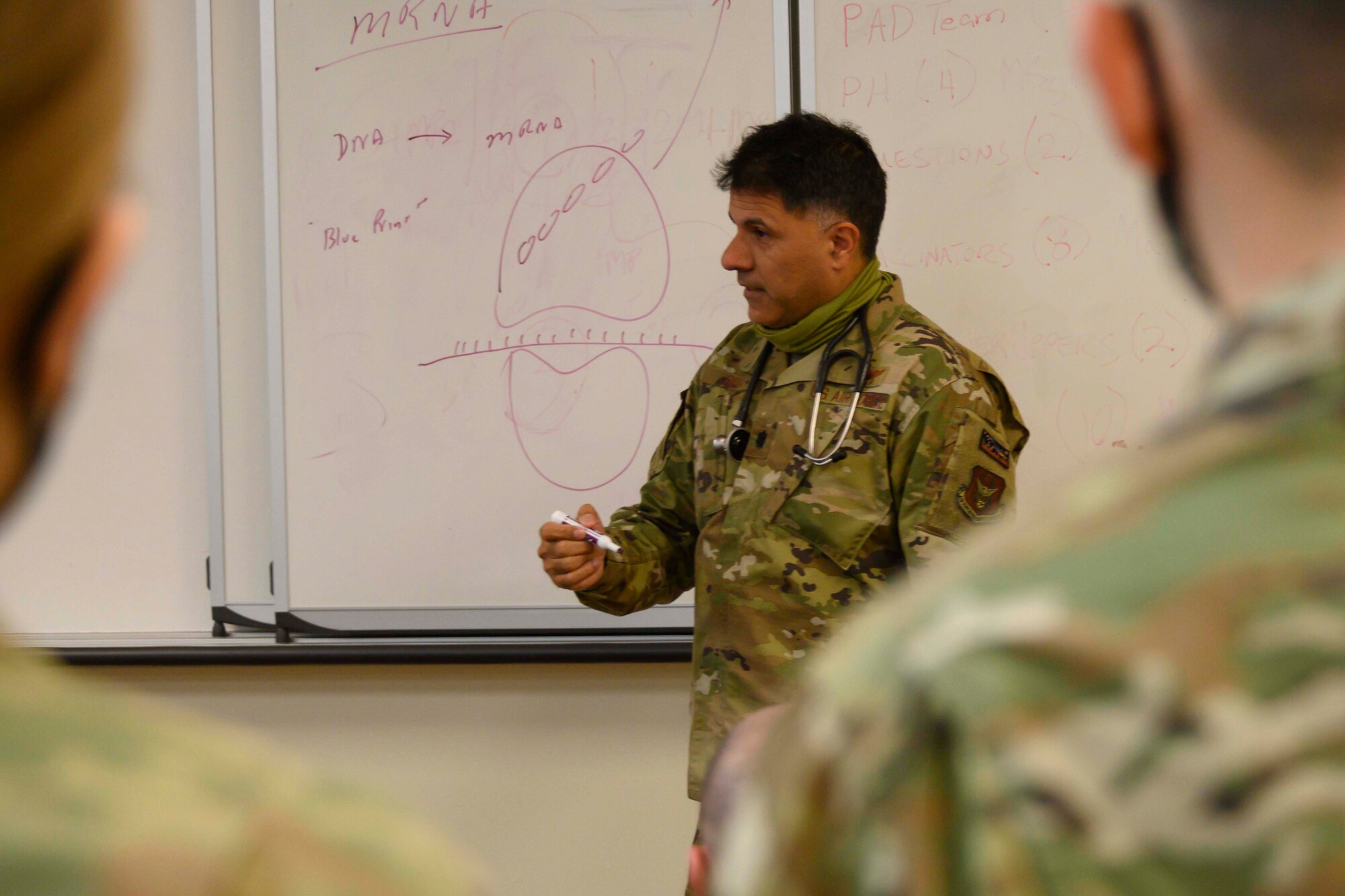 Photo of an Airman teaching a class