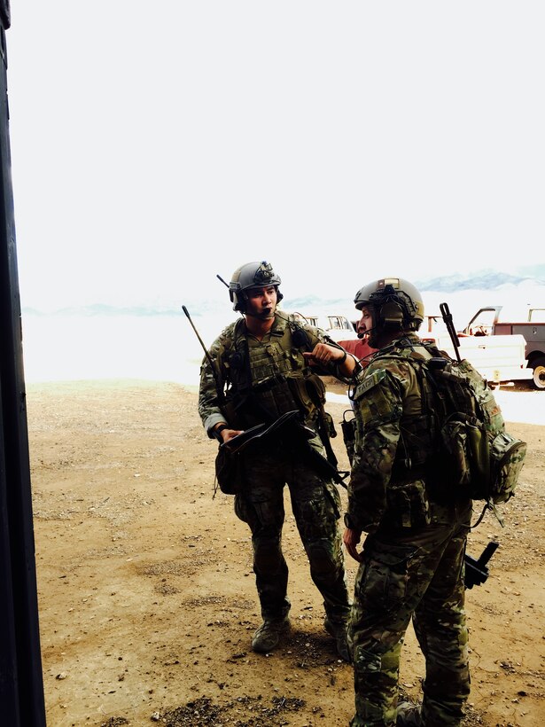 Capt. Brandon Schoenfeldt, Tactical Air Control Party officer, leads a training scenario Jan. 2017, at Nellis Air Force Base, Las Vegas.
