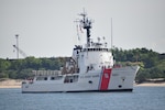 The Coast Guard Cutter Vigorous transits the water near Virginia Beach, Virginia, July 11, 2016. Vigorous returned home following a 55-day deployment in the Eastern Pacific Ocean in support of the Coast Guard's Western Hemisphere Strategy. U.S. Coast Guard photo by Petty Officer 1st Class Melissa Leake