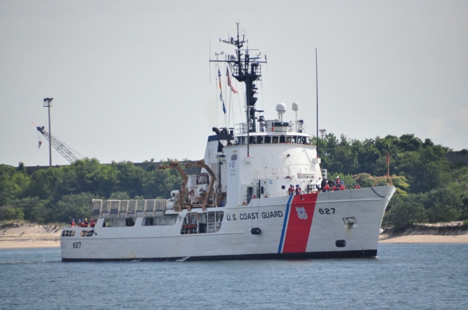 The Coast Guard Cutter Vigorous transits the water near Virginia Beach, Virginia, July 11, 2016. Vigorous returned home following a 55-day deployment in the Eastern Pacific Ocean in support of the Coast Guard's Western Hemisphere Strategy. U.S. Coast Guard photo by Petty Officer 1st Class Melissa Leake