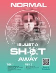 COVID-19 vaccination information for eligible Team Offutt personnel. Scan the QR label to register for the vaccine. (U.S. Air Force graphic illustration by Josh Plueger)
