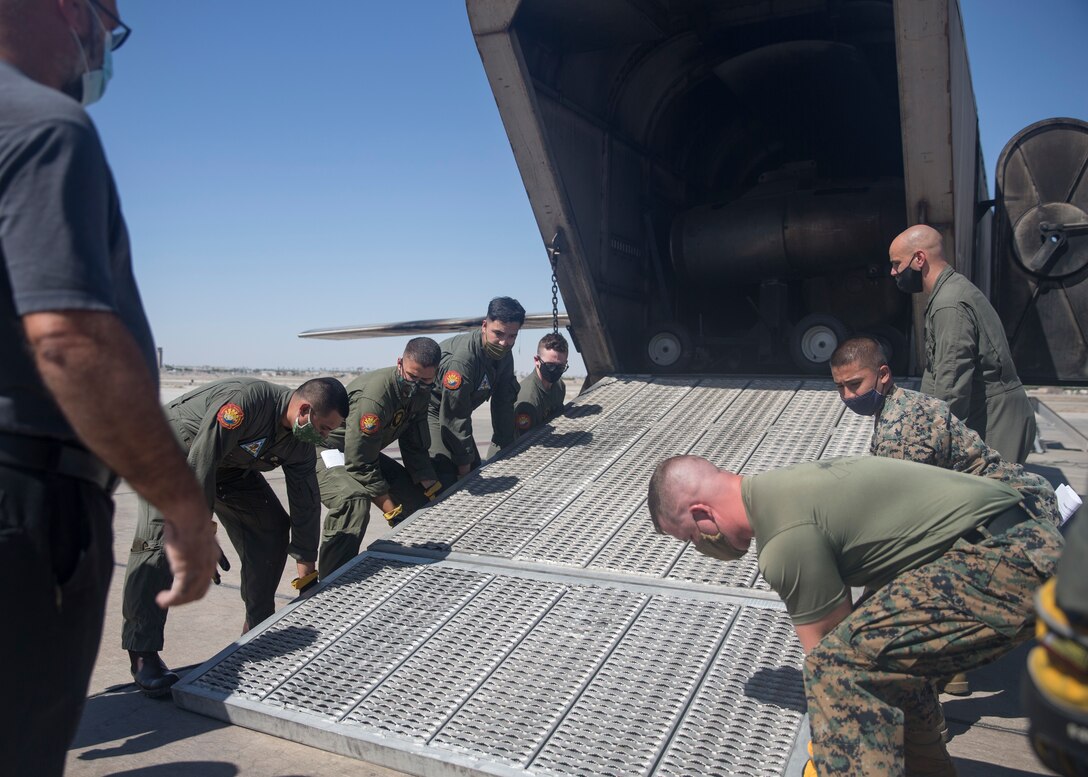 U.S. Marines with the Aircraft Rescue and Firefighting (ARFF), Headquarters and Headquarters Squadron, Marine Corps Air Station (MCAS) Yuma conduct annual training on MCAS Yuma, Ariz., Sept. 28, 2020.