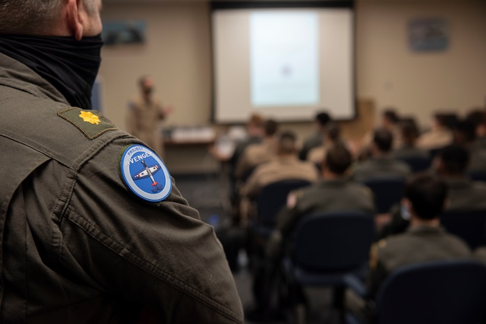 CORPUS CHRISTI, Texas (Oct. 30, 2020) A dedicated Naval Aviation Training Next-Project Avenger instructor waits to brief the first class of students. Project Avenger is a prototype syllabus designed to train student naval aviators to a greater level of proficiency in a shorter period of time than the traditional syllabus to increase fleet aviator availability. (U.S. Navy photo by Anne Owens/Released)