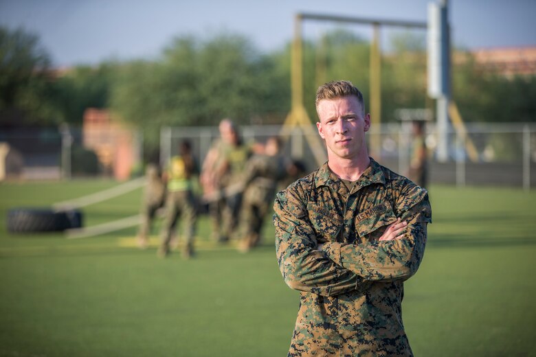 U.S. Marines with Headquarters and Headquarters Squadron (H&HS), compete in the monthly squadron competition on Marine Corps Air Station Yuma, Ariz., Oct. 9, 2020. The competition consisted of various challenges and obstacles as a way of improving morale and comradery while raising esprit de corps through competition. (U.S. Marine Corps photo by Lance Cpl. John Hall)