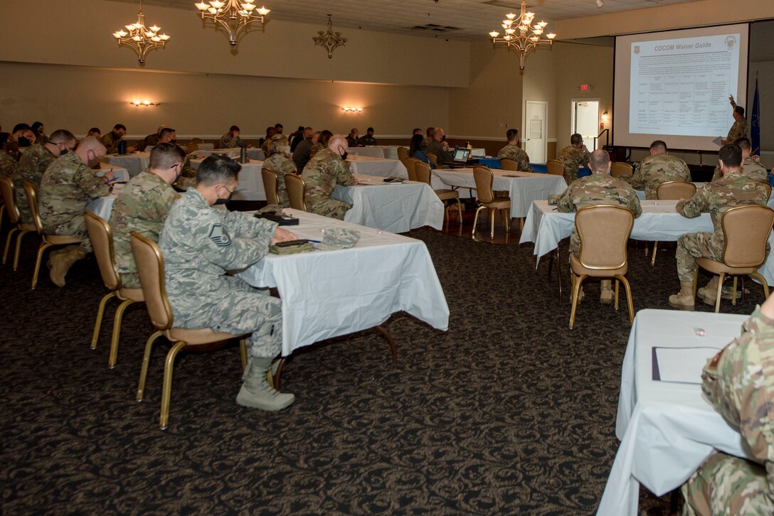 Team Seymour commanders and first sergeants attend the annual Mental Health Symposium at Seymour Johnson Air Force Base, North Carolina, March 31, 2021.