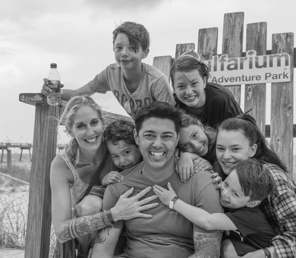 Photo of a family sitting together