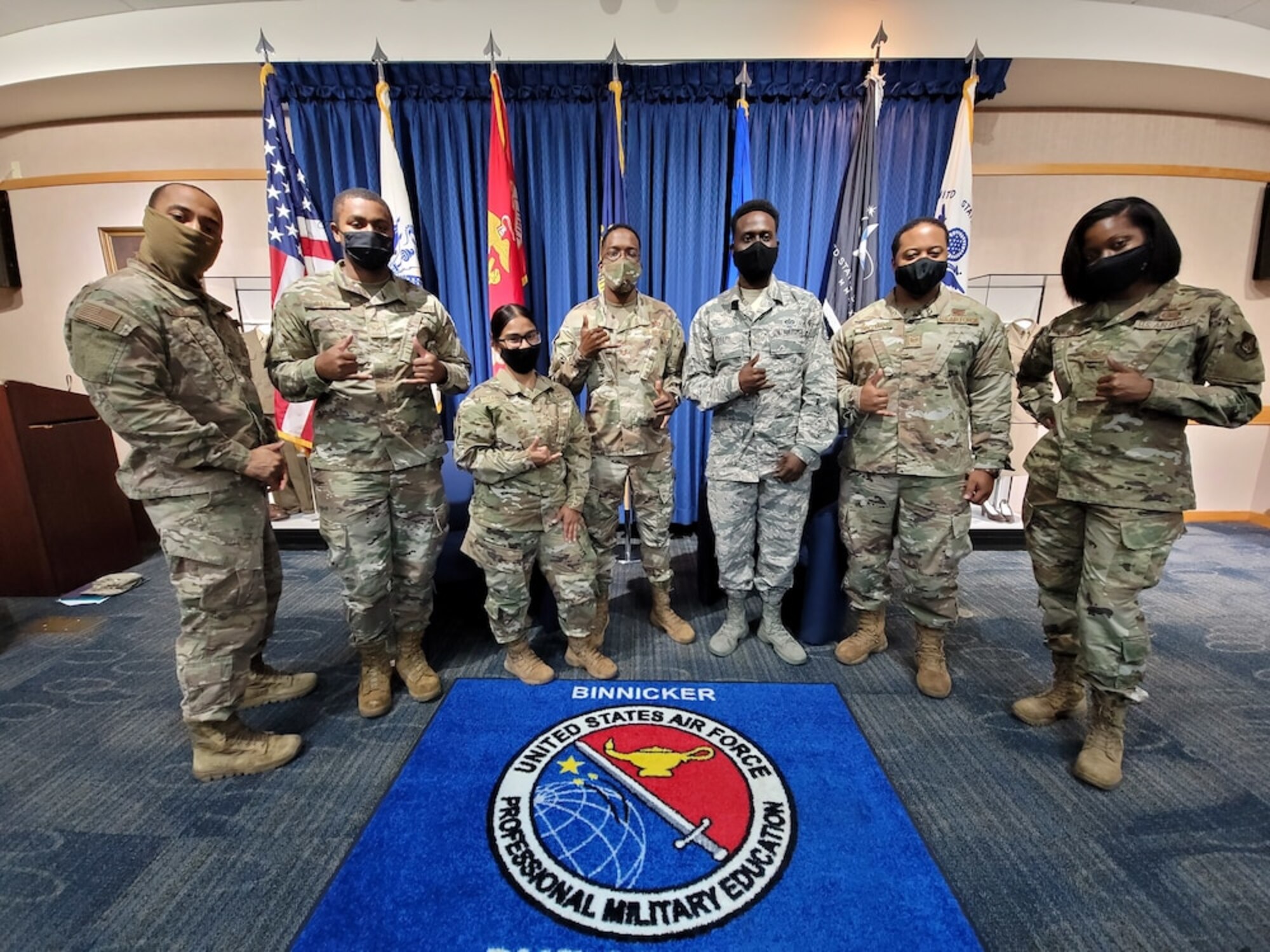 Airmen from across Joint Base Pearl Harbor-Hickam, Hawaii, participate in a professional development seminar highlighting the foundational understanding of personal financial readiness March 16, 2021. Due to COVID-19, this seminar was held both in person and virtually while abiding by the Centers for Disease Control guidelines. 

(U.S. Air Force Photo by Tech. Sgt. Anthony Nelson jr.)