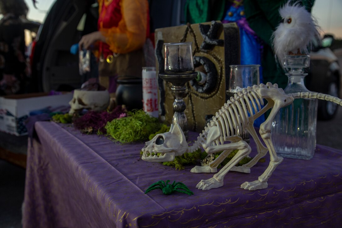 Service members and their families decorated their vehicle trunks in the spirit of Halloween during the annual Red Ribbon “Trunk or Treat” drive thru event held aboard Marine Corps Air Station Yuma, Ariz., October 29, 2020.