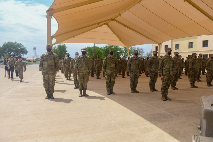 The 353rd Training Squadron, Special Warfare Training Wing, honored Nyah Gray, the 2021 Military Child of the Year® for the Air Force, during an Air Force Tactical Air Control Party, TACP, "Final Formation" ceremony at Joint Base San Antonio-Chapman Training Annex, Texas Apr. 2, 2021.