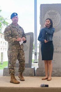 The 353rd Training Squadron, Special Warfare Training Wing, honored Nyah Gray, the 2021 Military Child of the Year® for the Air Force, during an Air Force Tactical Air Control Party, TACP, "Final Formation" ceremony at Joint Base San Antonio-Chapman Training Annex, Texas Apr. 2, 2021.