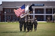 The colorguard of the United States Army Reserve Legal Command retires the colors during a change of command ceremony held Friday, March 26 on Joint Base Myer-Henderson Hall, Virginia.