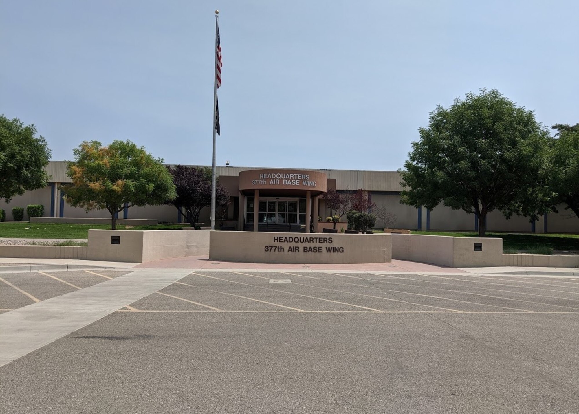 Front elevation of headquarters building at Kirtland AFB, N.M.