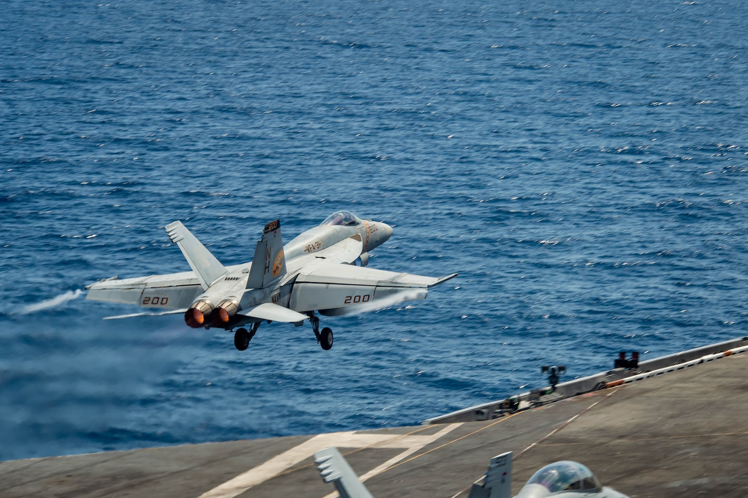 An F/A-18E Super Hornet, assigned to the “Tomcatters” of Strike Fighter Squadron (VFA) 31, launches from the flight deck of the aircraft carrier USS Theodore Roosevelt (CVN 71) April 6, 2021. The Theodore Roosevelt Carrier Strike Group is on a scheduled deployment to the U.S. 7th Fleet area of operations. As the U.S. Navy’s largest forward-deployed fleet, 7th Fleet routinely operates and interacts with 35 maritime nations while conducting missions to preserve and protect a free and open Indo-Pacific Region.
