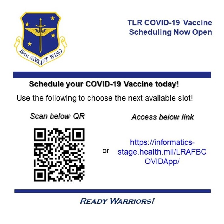 Tlr Covid 19 Vaccine Scheduling Now Open Little Rock Air Force Base Article Display