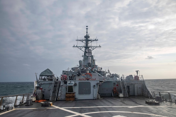 USS John S. McCain (DDG 56) transits the Taiwan Strait during routine underway operations.