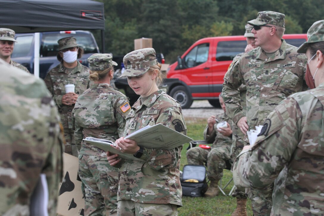Soldiers from the 338th Army Band Receive Safety Briefing Before Unit Weapon Qualification