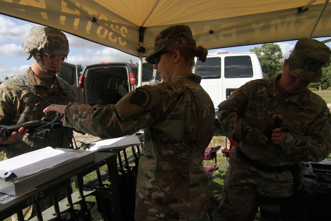 Soldiers from the 338th Army Band Receive Safety Briefing Before Unit Weapon Qualification