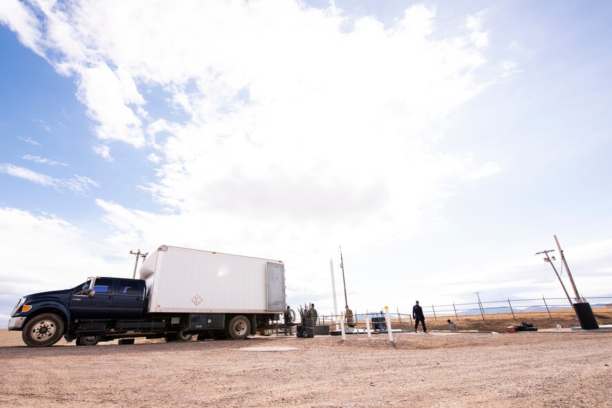 Missile maintainers from the 341st Maintenance Group conduct training March 19, 2021, at a launch facility near Malmstrom Air Force Base, Mont.