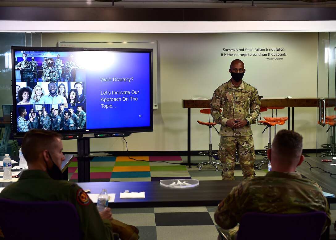 The SparkX Cell Innovation and Idea Center on Joint Base Andrews held its first ever joint 316th Wing and 89th Airlift Wing Spark Tank on March 26, 2021. The event provided a forum for presenters to bring forward innovative ideas to wing leadership in hopes of improving base operations and quality of life. (U.S. Air Force photo by Staff Sgt. Cary Smith)