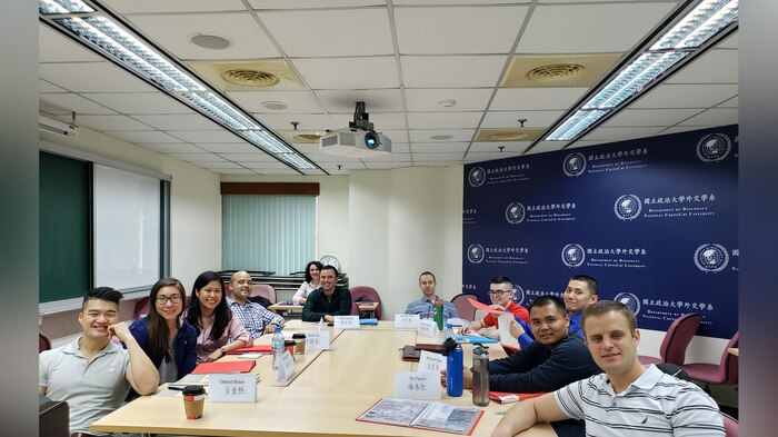 Language Enabled Airman Program scholars participate in a 2019 Area Studies Immersion program in Taiwan. The three-week ASI enhanced the Chinese Mandarin language proficiency and regional expertise of 10 officer and enlisted LEAP scholars. This course is now reflected on an automated transcript and recorded in each service member’s system of record. (Photo courtesy of LEAP.)