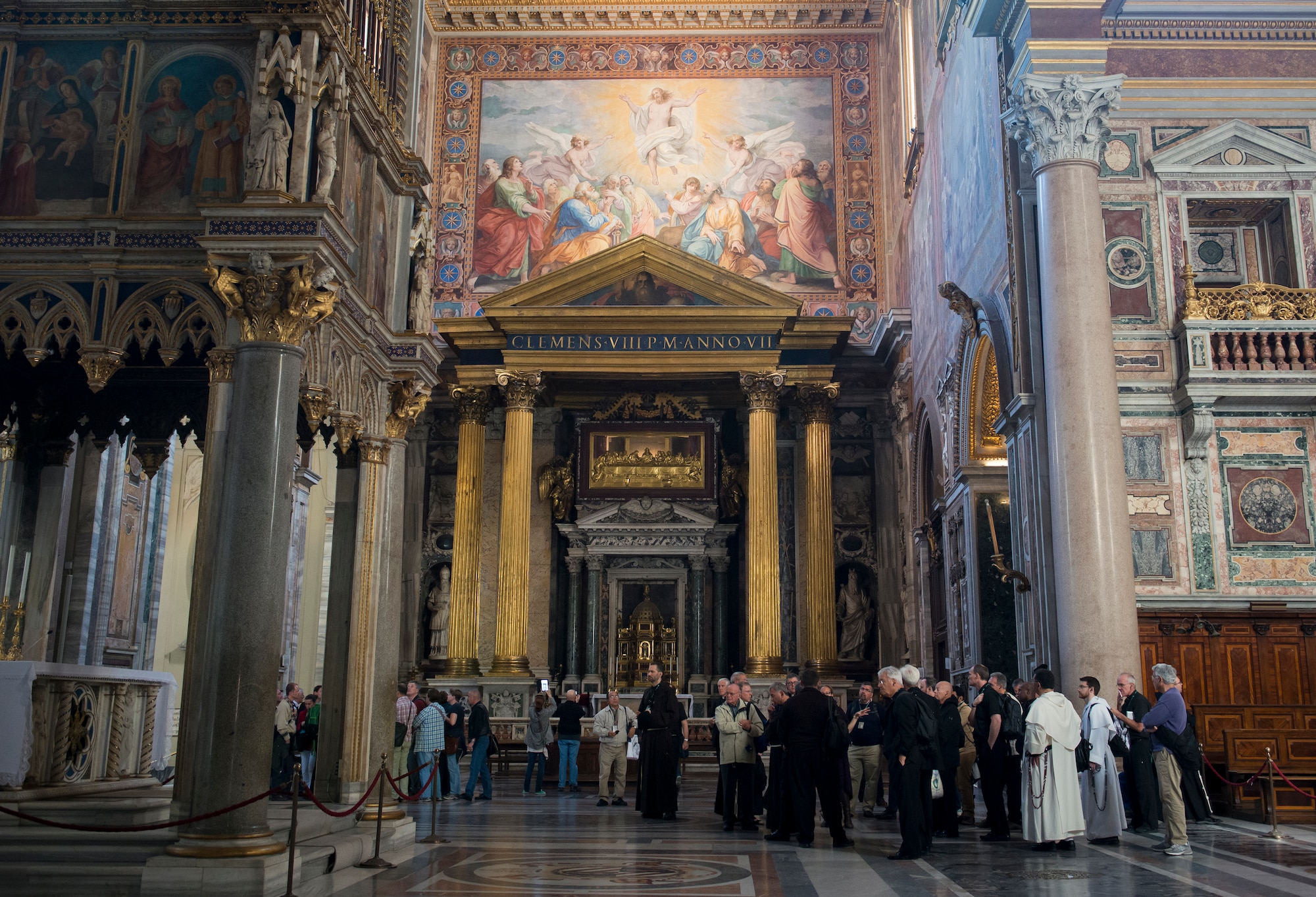 Retired Chaplain (Lt. Col.) Robert Bruno, along with the other participants of his sabbatical program, take a tour of the St. Peter's Basilica in Rome. The sabbatical program allows the participants the opportunity to see and learn the religious history of Rome. St. Peter's is the most renowned work of Renaissance architecture and remains one of the largest churches in the world. (U.S. Air Force photo/Staff Sgt. Andrew Lee)