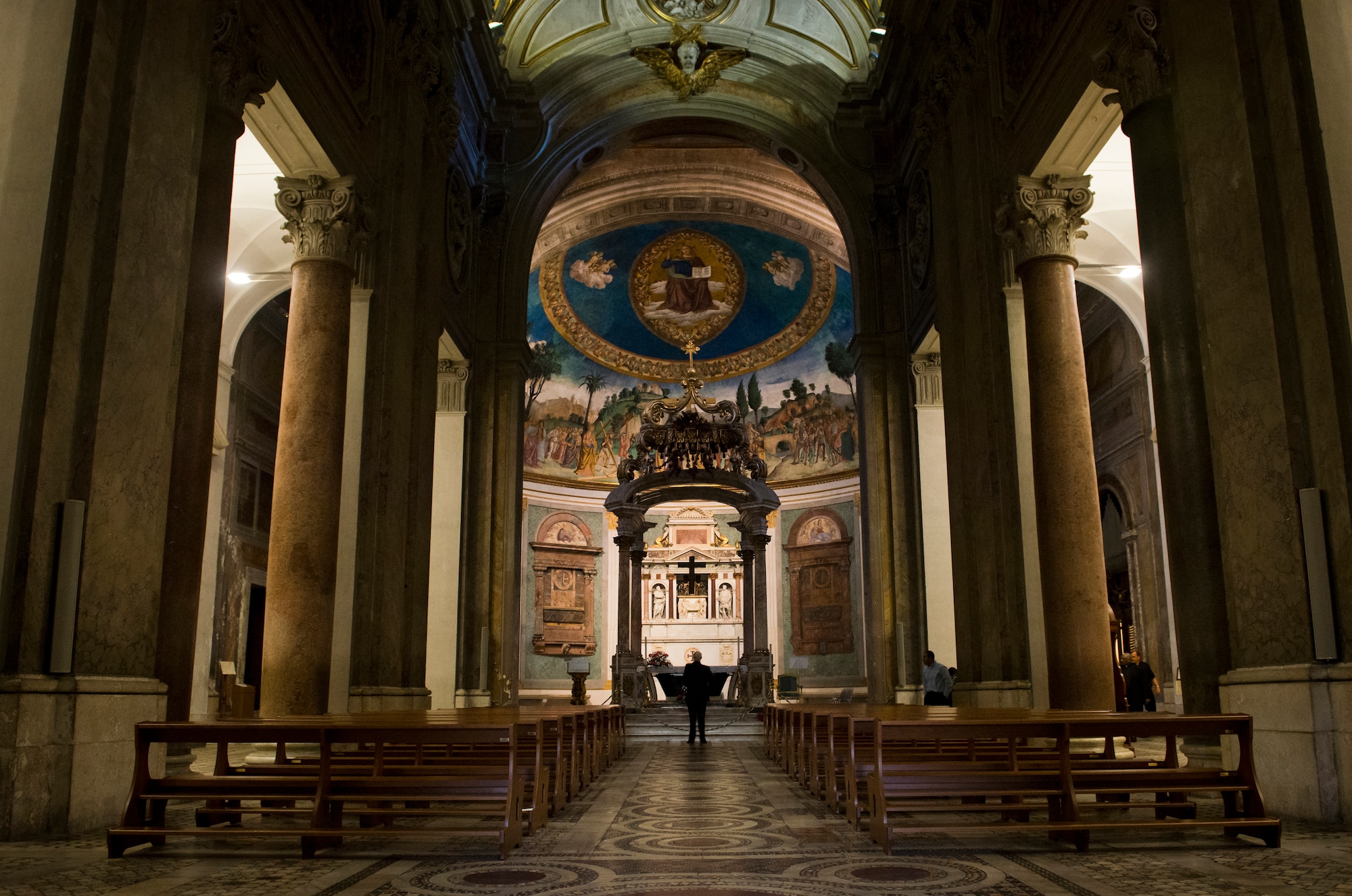 The Basilica of the Santa Croce in Gerusalemme in Rome was consecrated around 325. Santa Croce is one of The Seven Pilgrim Churches of Rome. (U.S. Air Force photo/Staff Sgt. Andrew Lee)