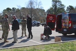 firefighters train group of soldiers