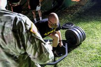 U.S. Army Reserve Spc. Daniel P. Bush, Jr., a civil affairs specialist with the 352nd Civil Affairs Command, participates in the Army Combat Fitness Test (ACFT) during day one of the 2021 U.S. Army Civil Affairs and Psychological Operations Command (Airborne) Best Warrior Competition at Fort Jackson, S.C., April 8, 2021. The USACAPOC(A) BWC is an annual competition that brings in competitors from across USACAPOC(A) to earn the title of “Best Warrior.” BWC tests the Soldiers’ individual ability to adapt and overcome challenging scenarios and battle-focused events, testing their technical and tactical skills under stress and extreme fatigue.