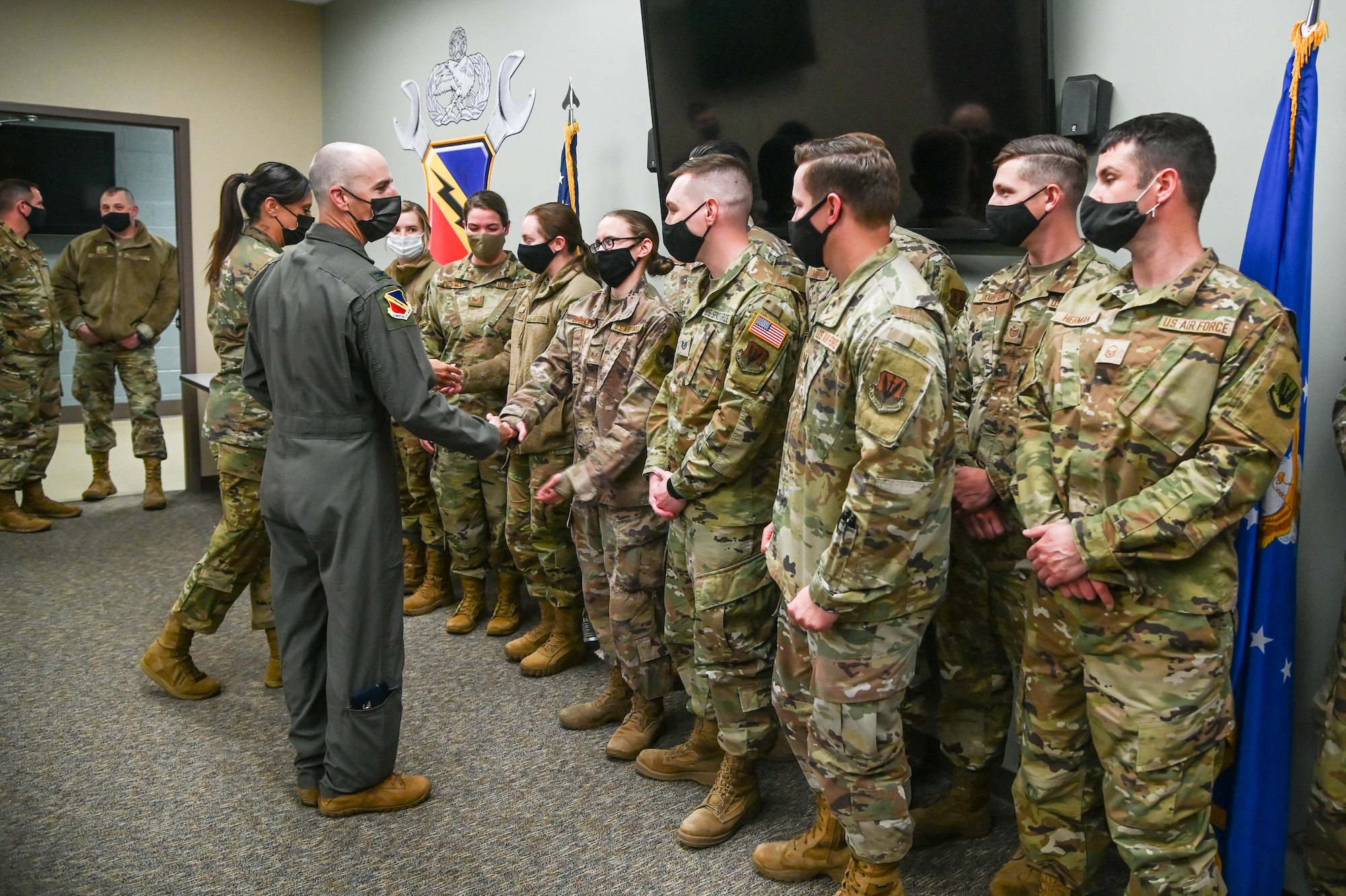 A photo of an award presentation.