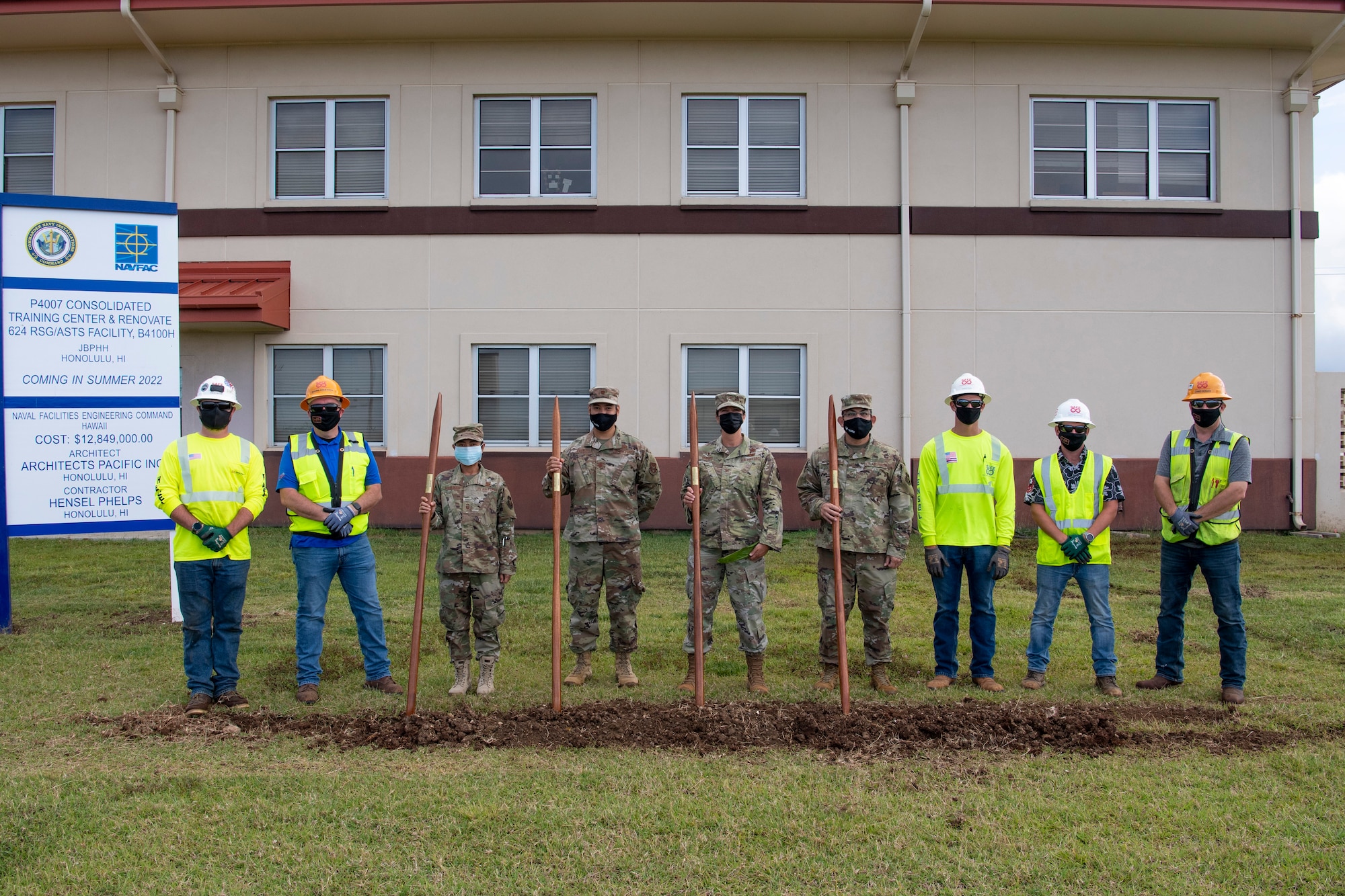 The 624th Regional Support Group (RSG) broke ground for the construction of their highly anticipated headquarters building that will be co-located with the Aeromedical Staging Squadron (ASTS) at Joint Base Pearl Harbor-Hickam, on March 31, 2021. Currently, the group headquarters utilizes shared space with multiple units and different service branches.