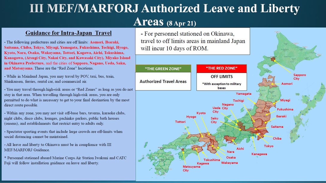 III MEF/MARFORJ Authorized Leave and Liberty