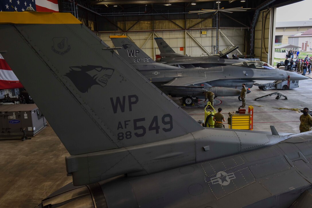 jets in a hangar