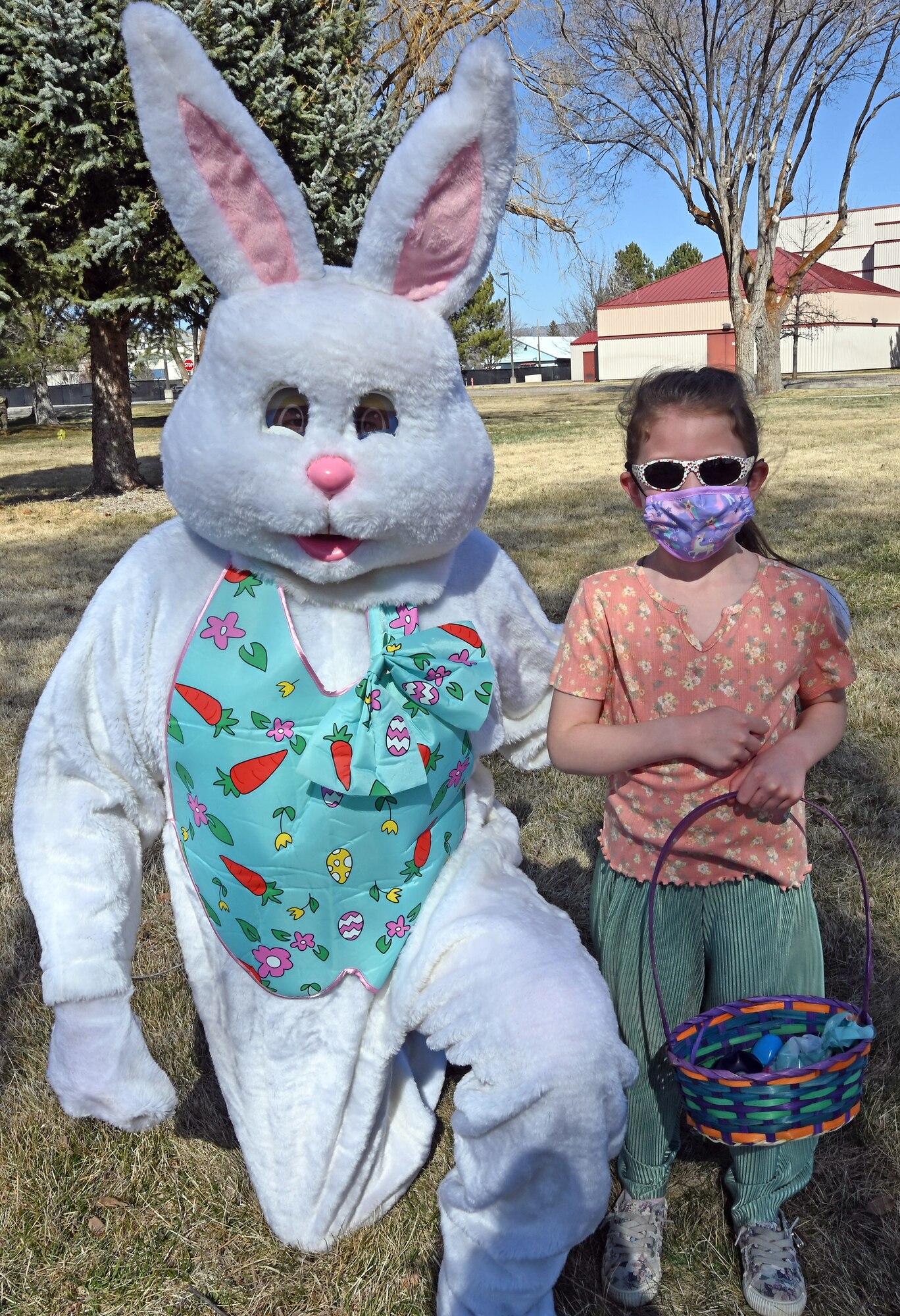 Easter bunny and girl