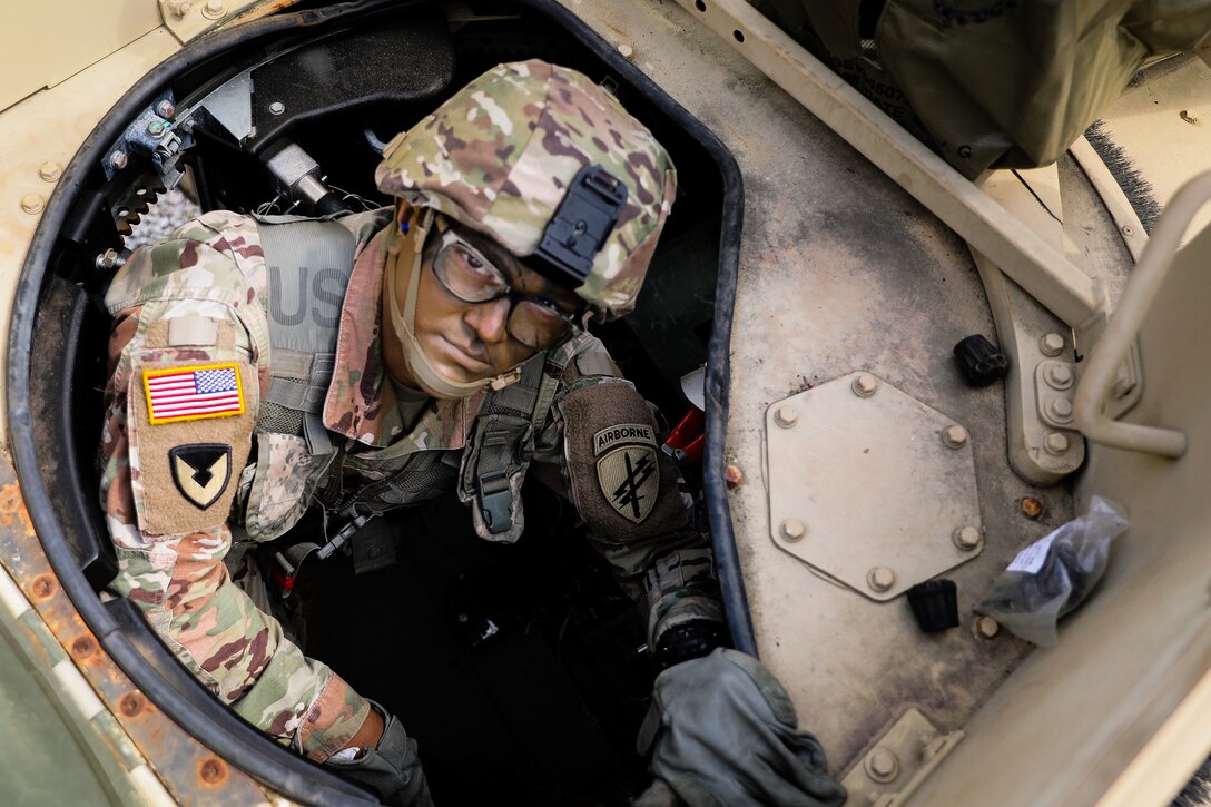 U.S. Army Reserve Staff Sgt. Marco A. Campos, a wheeled vehicle mechanic training to become a civil affairs specialist with the 410th Civil Affairs Battalion, prepares to fire a Mk 19 automatic grenade launcher during day one of the 2021 U.S. Army Civil Affairs and Psychological Operations Command (Airborne) Best Warrior Competition at Fort Jackson, S.C., April 8, 2021. The USACAPOC(A) BWC is an annual event that brings in competitors from across USACAPOC(A) to earn the title of “Best Warrior.” BWC tests the Soldiers’ individual ability to adapt and overcome challenging scenarios and battle-focused events, testing their technical and tactical skills under stress and extreme fatigue.