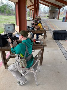 Staff Sgt. Belot, (3-335th TSBn “Blackhawk”, 85th Reserve Support Command) zeroing at the Civilian Marksmanship Program's Talladega range. Using local shooting events, ranges,  and Postal Matches are an ideal way to build unit-level training programs to improve readiness and retention.