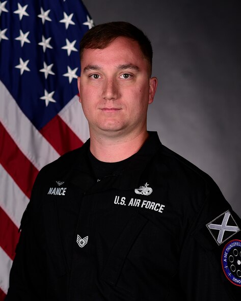 official photo of an A-10 Thunderbolt II Demonstration Team member. Staff Sgt. Hunter Nance
