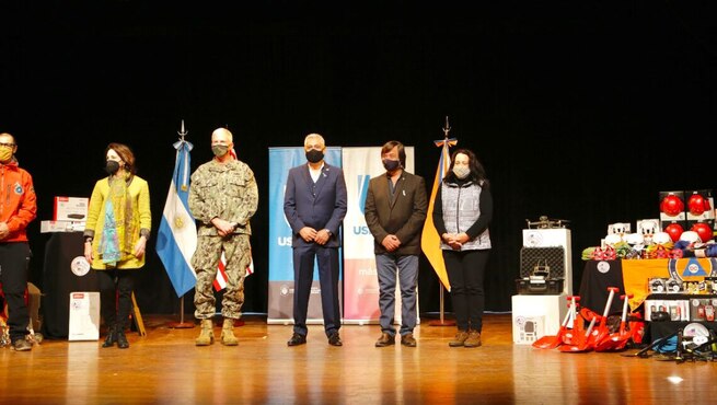 U.S. Southern Command’s commander, Navy Adm. Craig Faller took part as the U.S. donated search and rescue equipment to Argentina to bolster the nation’s civil defense capabilities.